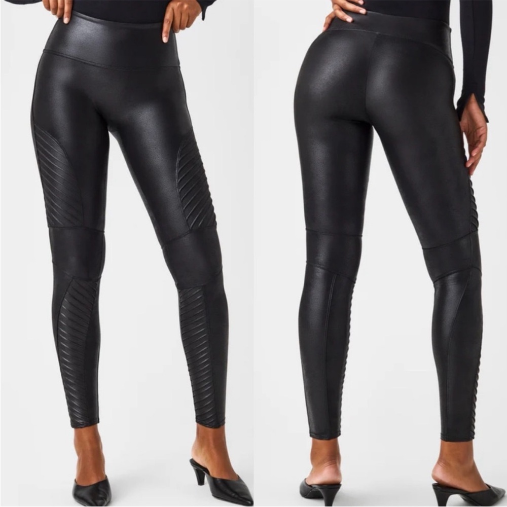 SPANX Faux Leather Moto Leggings